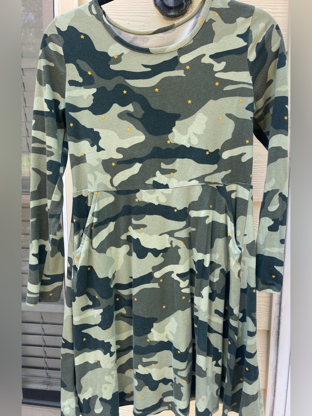 Lot Wonder Nation Crew Neck Long Sleeve Play Dress-Camo Stars Unicorn Sz 18